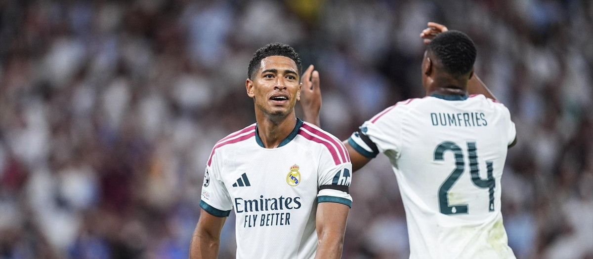 Jude Bellingham se lamenta tras fallar una ocasión ante el Inter de Milán