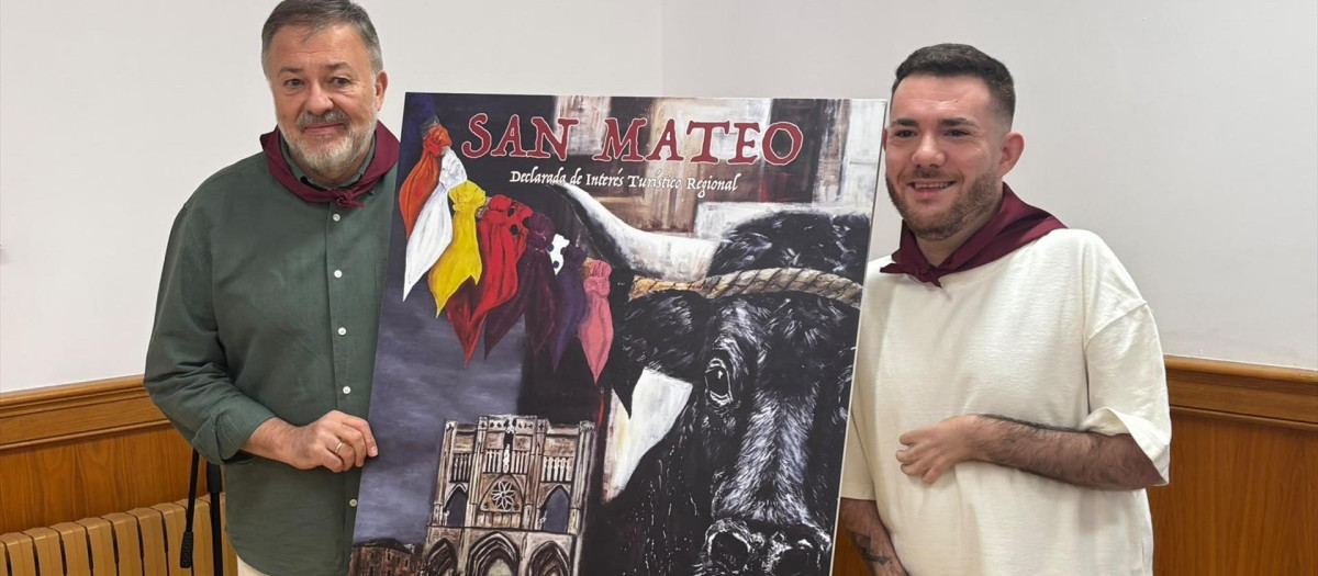 Vaca, Catedral, arte y fiesta en el cartel de San Mateo pintado con la boca por Lorenzo Higueras