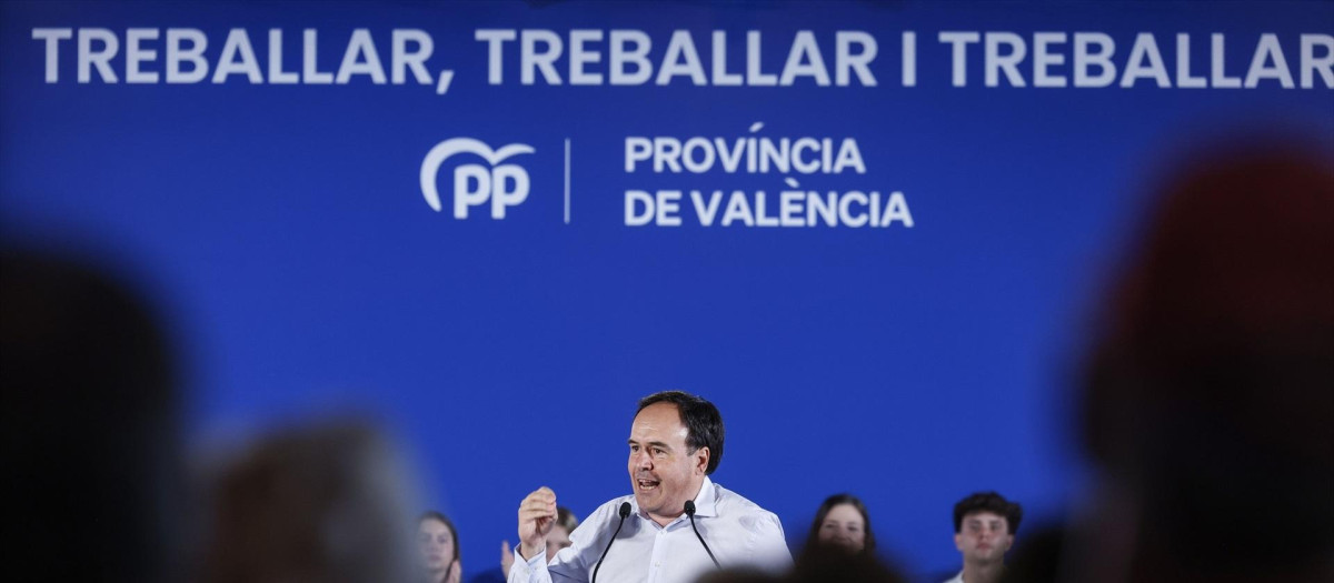 Imagen de archivo de Juanfran Pérez Llorca en un acto del PP de Valencia