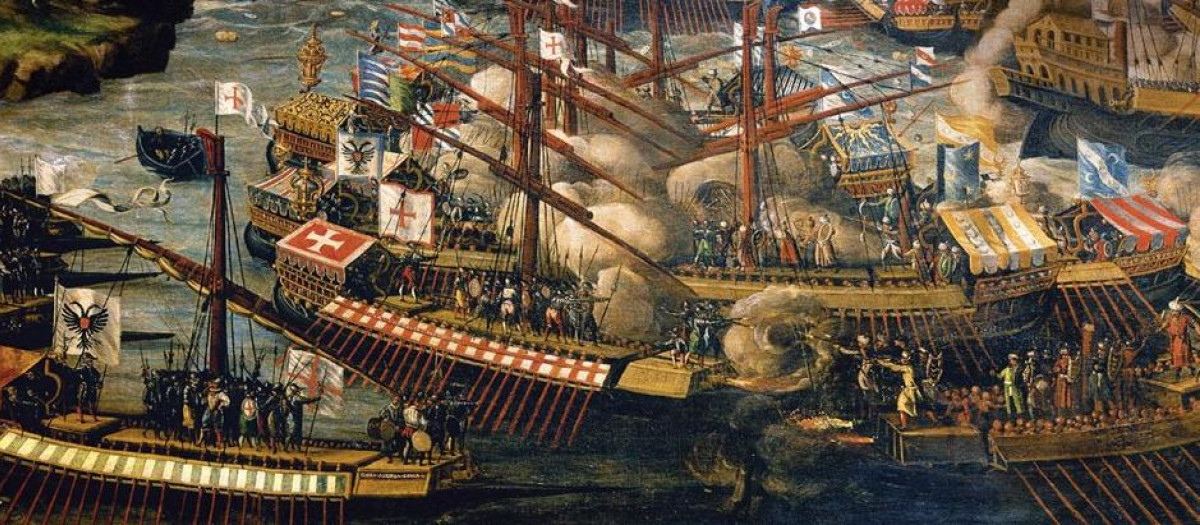 Ilustración de la batalla de Lepanto