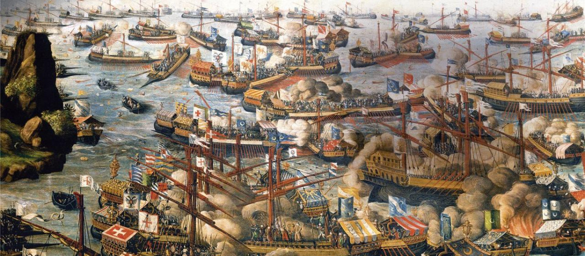 Ilustración de la batalla de Lepanto