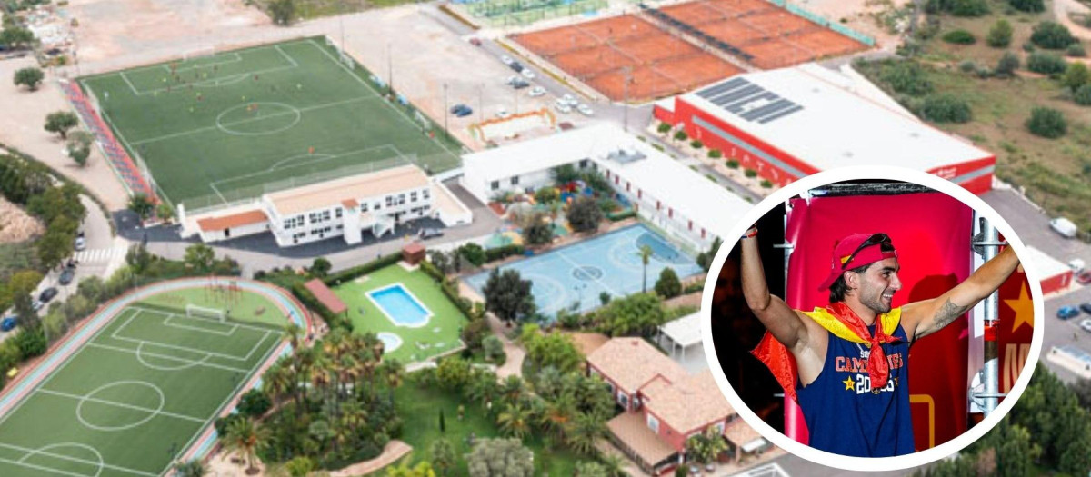 Montaje del Resort Mas Camarena y el futbolista Ferran Torres