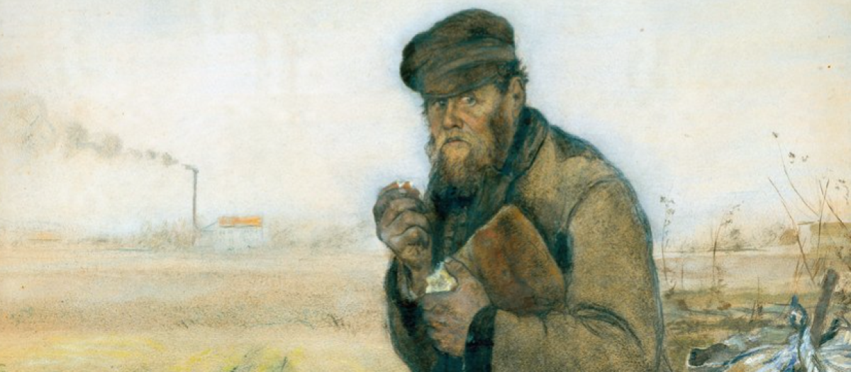 Detalle de El vagabundo de Jean-François Raffaëlli