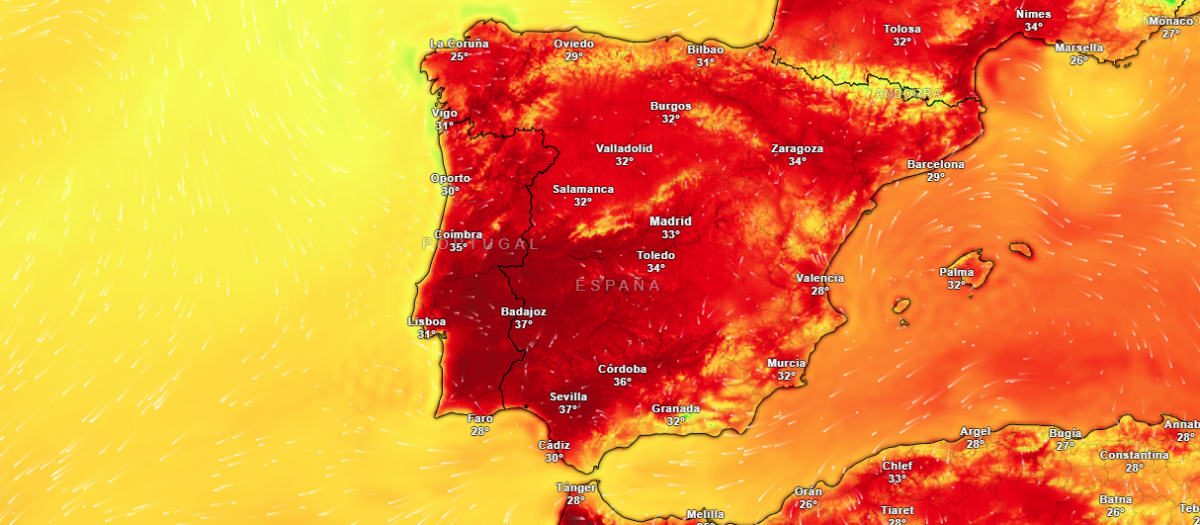 Temperaturas máximas para este lunes