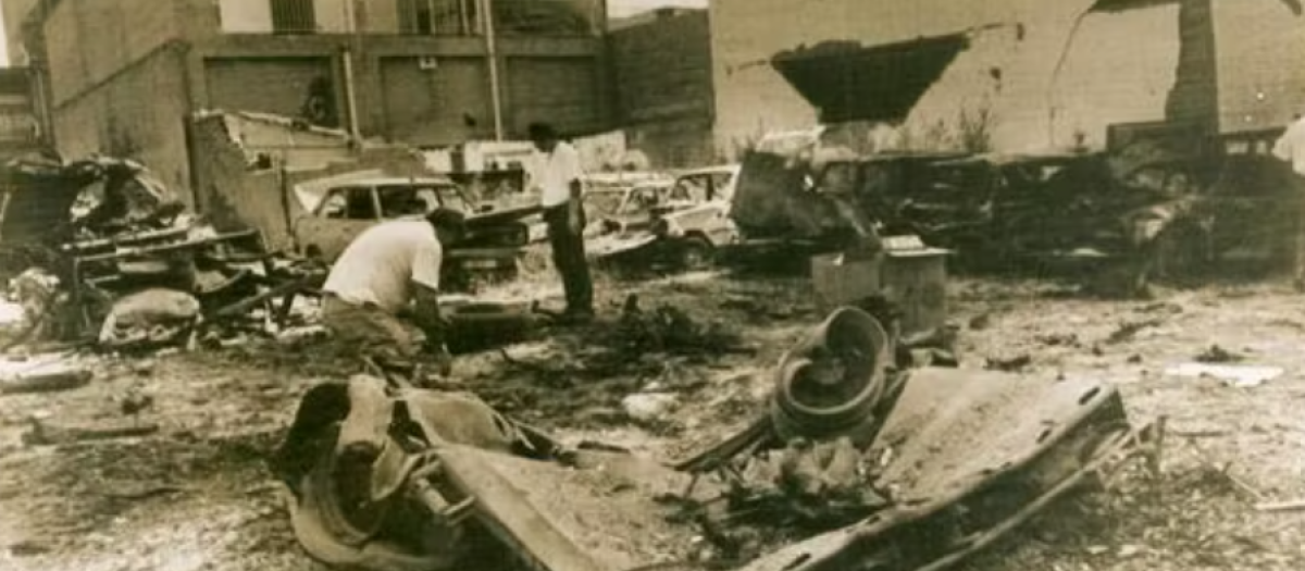 Imagen de archivo de los efectos del atentado de ETA el 16 de septiembre de 1991 en Muchamiel, Alicante