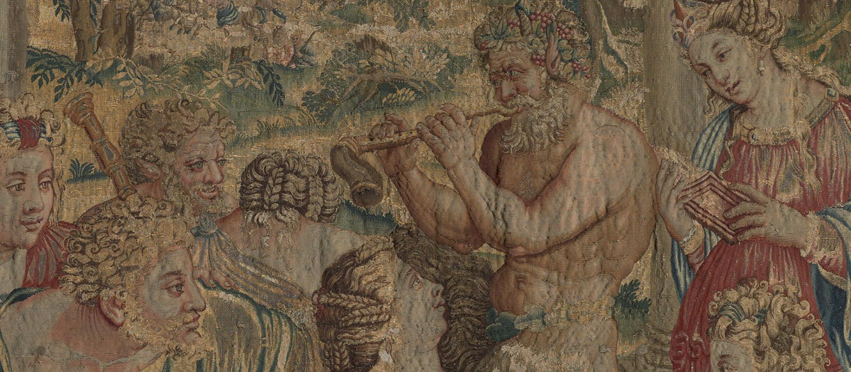 Concierto de sátiros y ménades (h. 1648-1659) (Detalle). Manufactura Real del Louvre (taller de Pierre y Jean Lefevre)