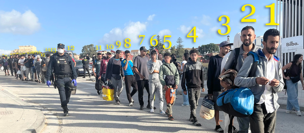 La policía traslada a cientos de migrantes a una nueva instalación acondicionada el 13 de septiembre