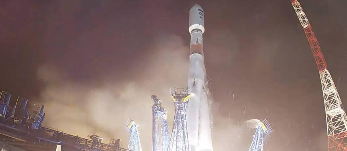 Lanzamiento del cohete Soyuz-2.1b desde el cosmódromo de Plesetsk