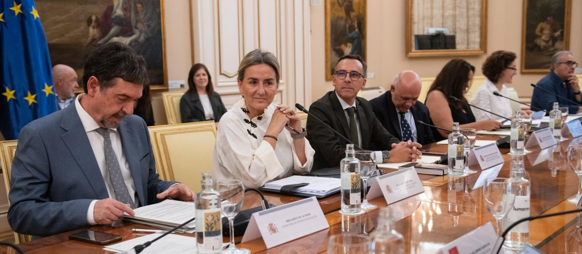 La ministra de Educación, Formación Profesional y Deportes, Milagros Tolón (2i), durante la Conferencia Sectorial de Educación
