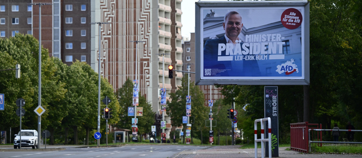 Propaganda de AfD en el Estado de Mecklenburg-Occidental Pomerania