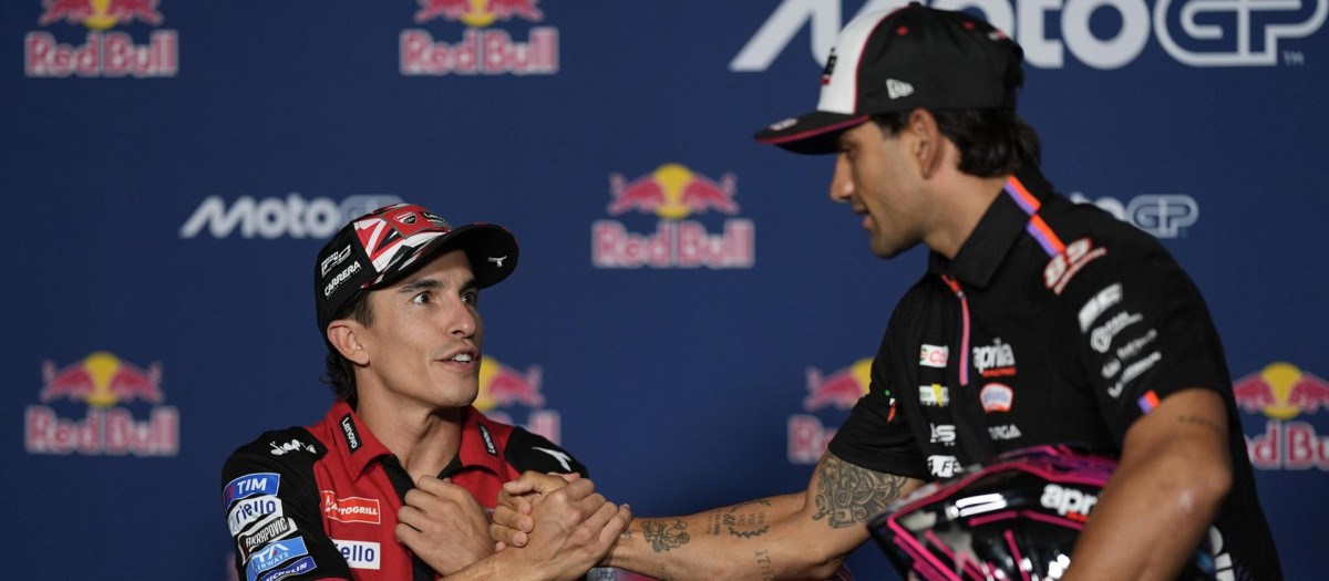 Marc Márquez y Jorge Martín, en una imagen de esta temporada