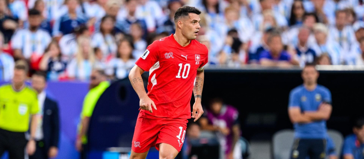 Granit Xhaka, durante un partido con la selección de Suiza en el Mundial