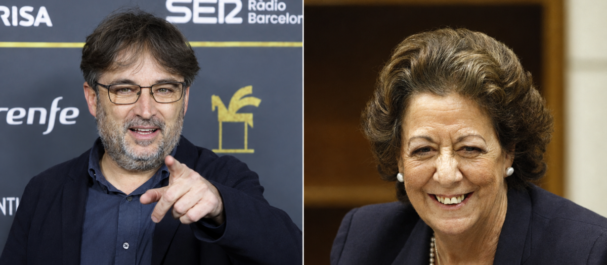 El periodista Jordi Évole y la exalcaldesa de Valencia Rita Barberá