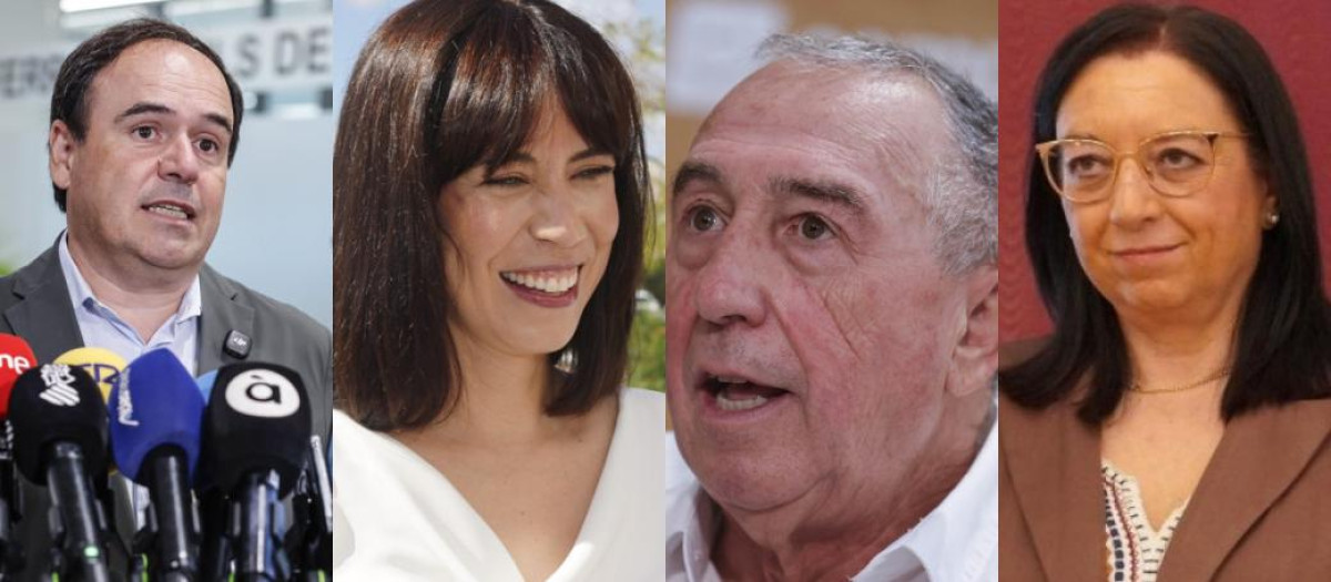 Diseño con imágenes de archivo de Juanfran Pérez Llorca, Diana Morant, Joan Baldoví y Llanos Massó
