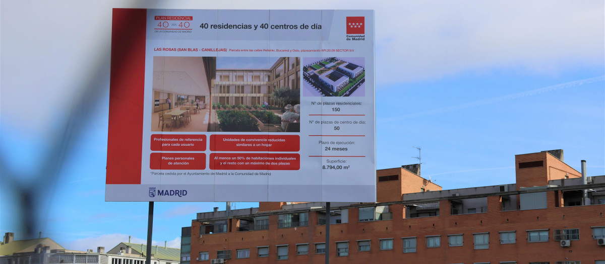 Futura residencia de mayores de Las Rosas, en el distrito de San Blas-Canillejas