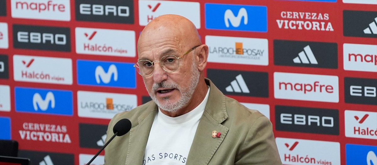 Luis de la Fuente, en la rueda de prensa oficial tras dar a conocer su lista de convocados para el primer parón de selecciones