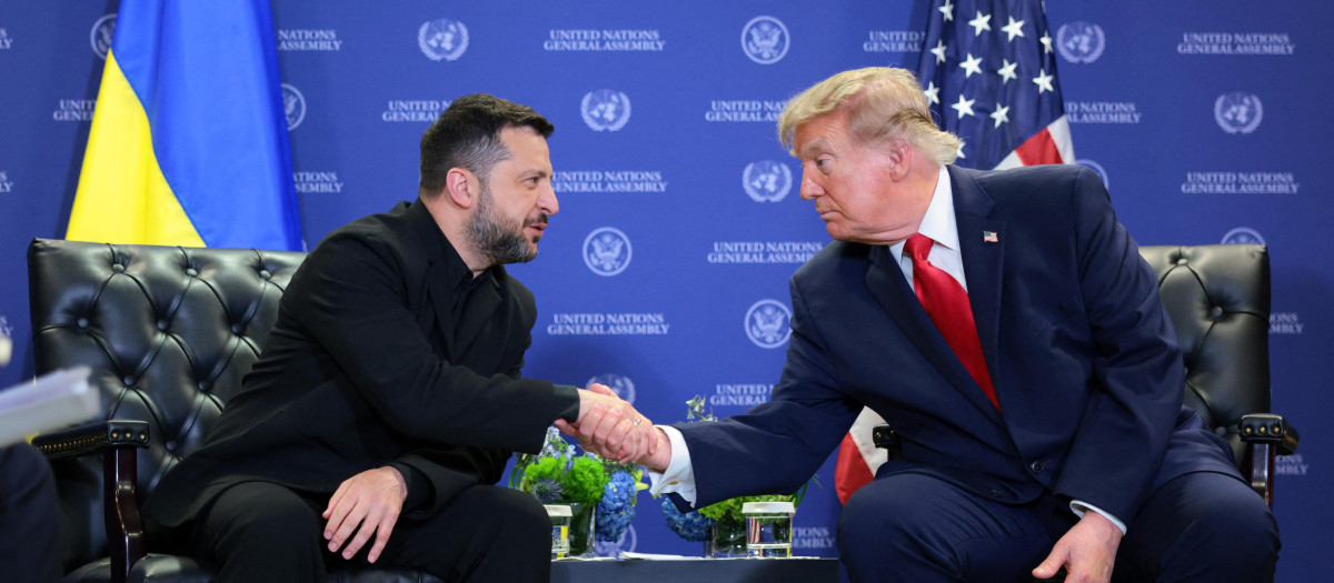 Los presidentes Volodímir Zelenski y Donald Trump en su encuentro en la sede de Naciones Unidas en Nueva York