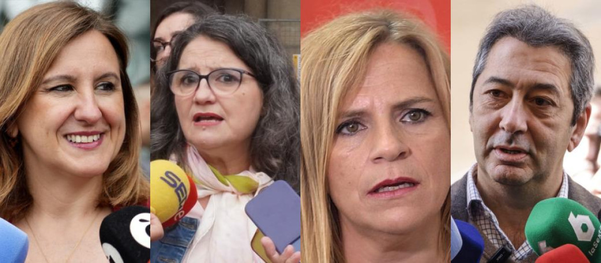 Diseño con imágenes de archivo de María José Catalá, Mónica Oltra, Pilar Bernabé y Vicente Barrera