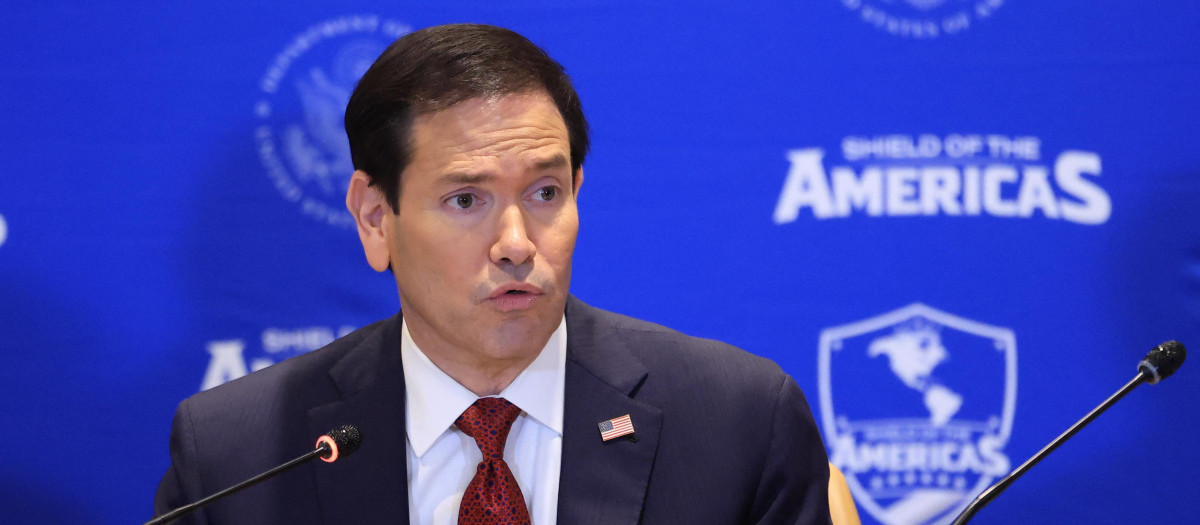 El secretario de Estado de EE.UU. Marco Rubio durante el encuentro del Escudo de las Américas en Nueva York