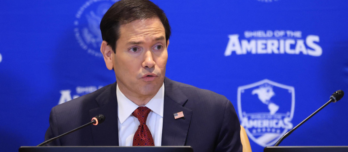 El secretario de Estado de EE.UU. Marco Rubio durante el encuentro del Escudo de las Américas en Nueva York
