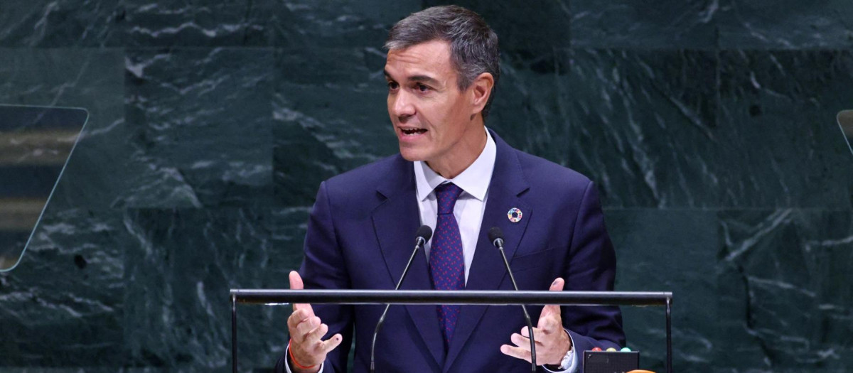 Pedro Sanchez durante su discurso