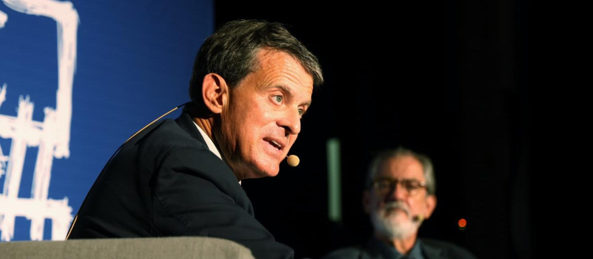 Manuel Valls en la conferencia este miércoles en Palma