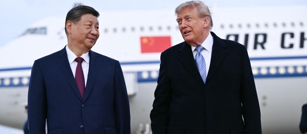 Xi Jinping y el presidente de EE.UU. Donald Trump a su llegada a Washington