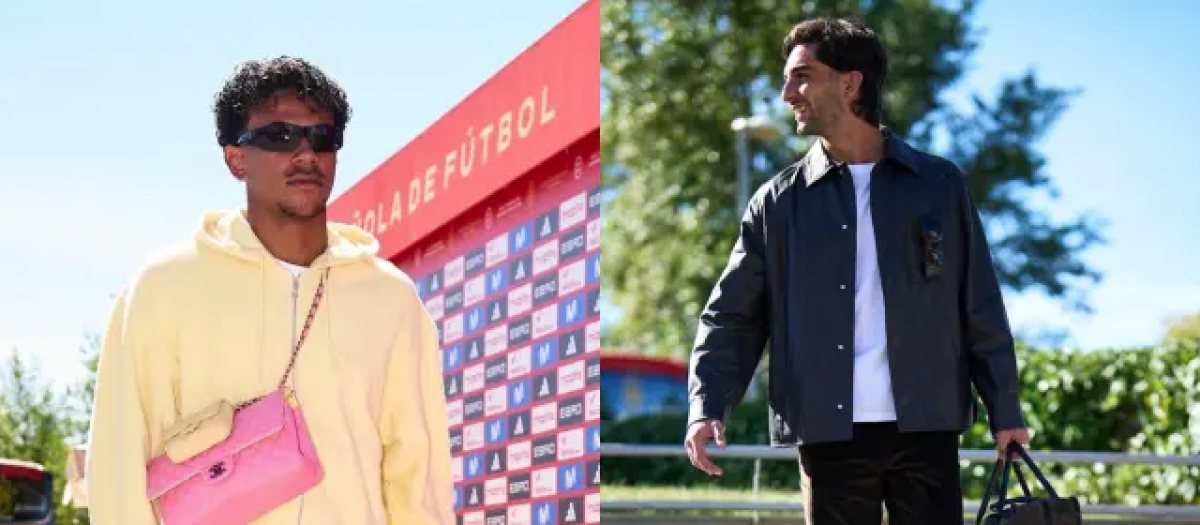 Lamine Yamal y Ferran Torres en la concentración de la selección española