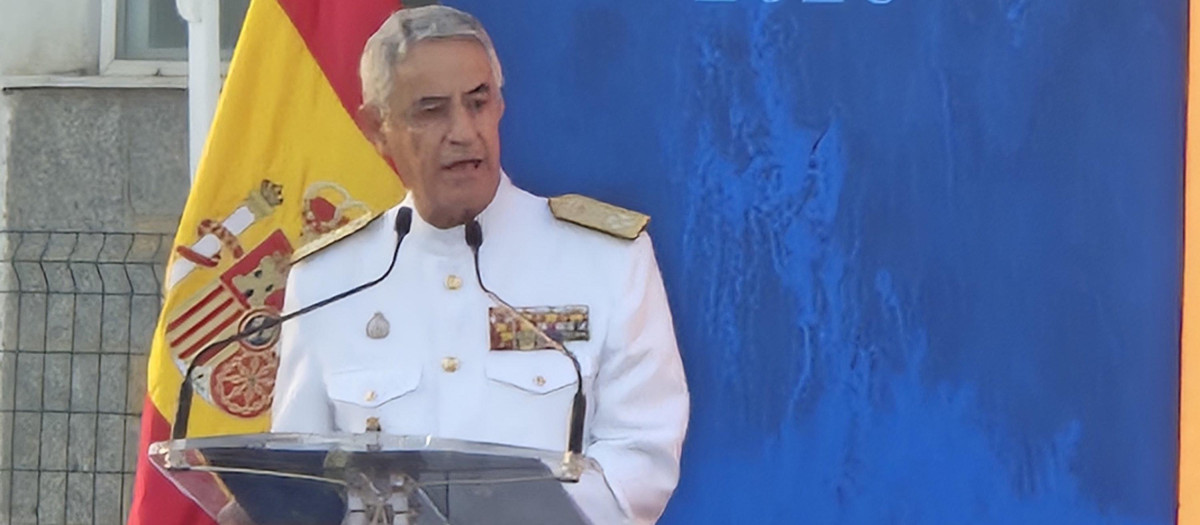 El Almirante Jefe de Estado Mayor de la Armada (AJEMA), general Antonio Piñeiro, durante los Premios Armada 2026