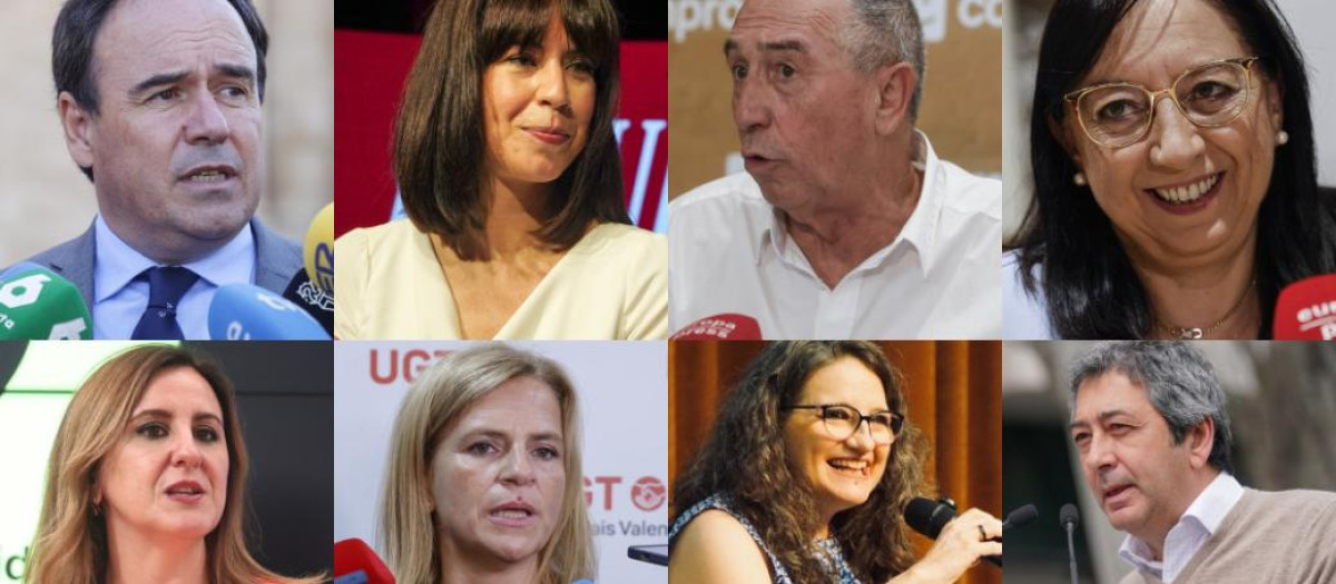 Diseño con fotos de los candidatos a la Generalitat Valenciana y al Ayuntamiento de la capital