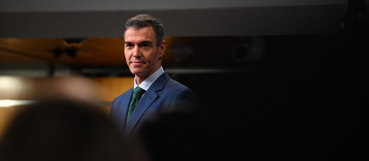 Pedro Sánchez, durante su intervención en el fórum Harvard Kennedy School