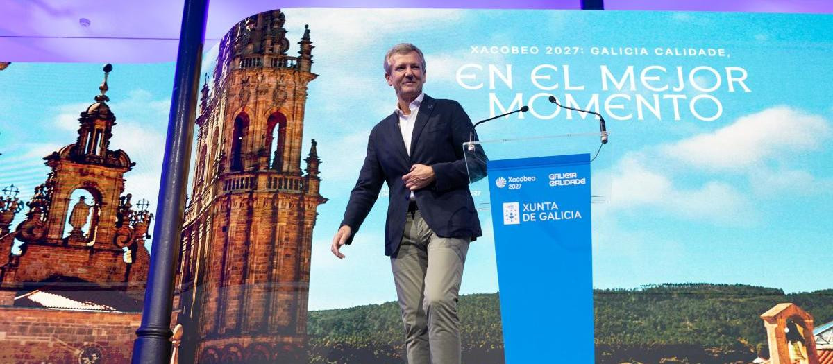 El presidente Alfonso Rueda durante la presentación