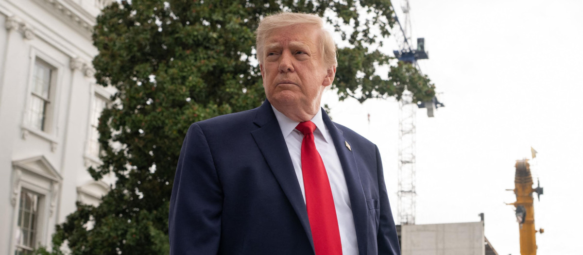Donald Trump, presidente de los Estados Unidos, en el patio de la Casa Blanca