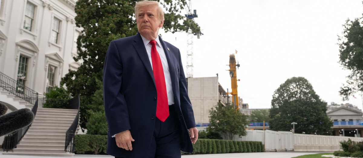 Donald Trump, presidente de los Estados Unidos, en el patio de la Casa Blanca