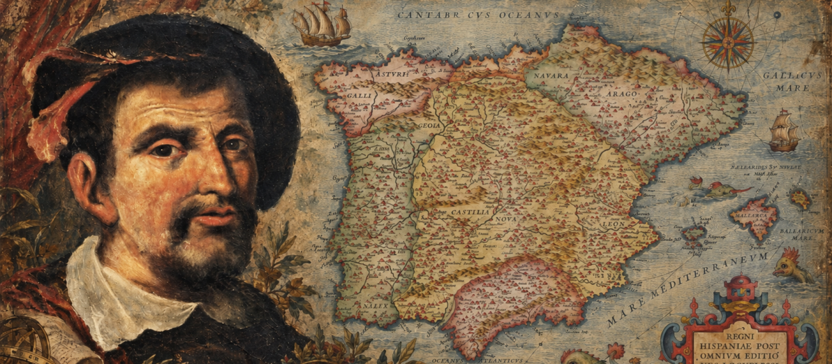 Hernando Colón y el mapa histórico «Regni Hispaniae Post Omnium Editiones Locupletissima Descriptio», elaborado por el célebre cartógrafo flamenco Abraham Ortelius en 1570