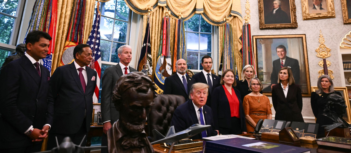 Donald Trump en el Despacho Oval de la Casa Blanca