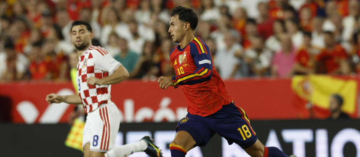 Martín Zubimendi, durante el encuentro de la Nations League entre España y Croacia
