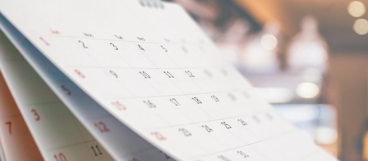 Imagen de archivo de un calendario