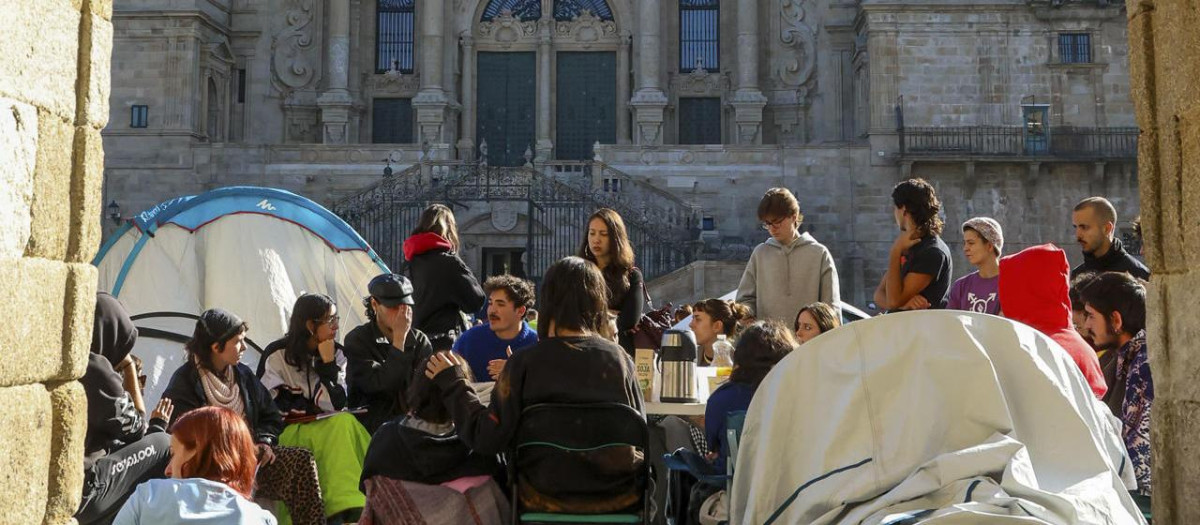 Acampados en el Obradoiro