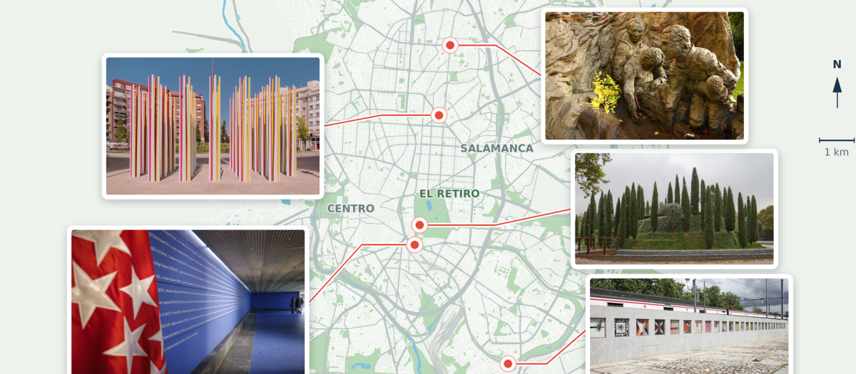 Mapa de los monumentos en homenaje a las víctimas del terrorismo