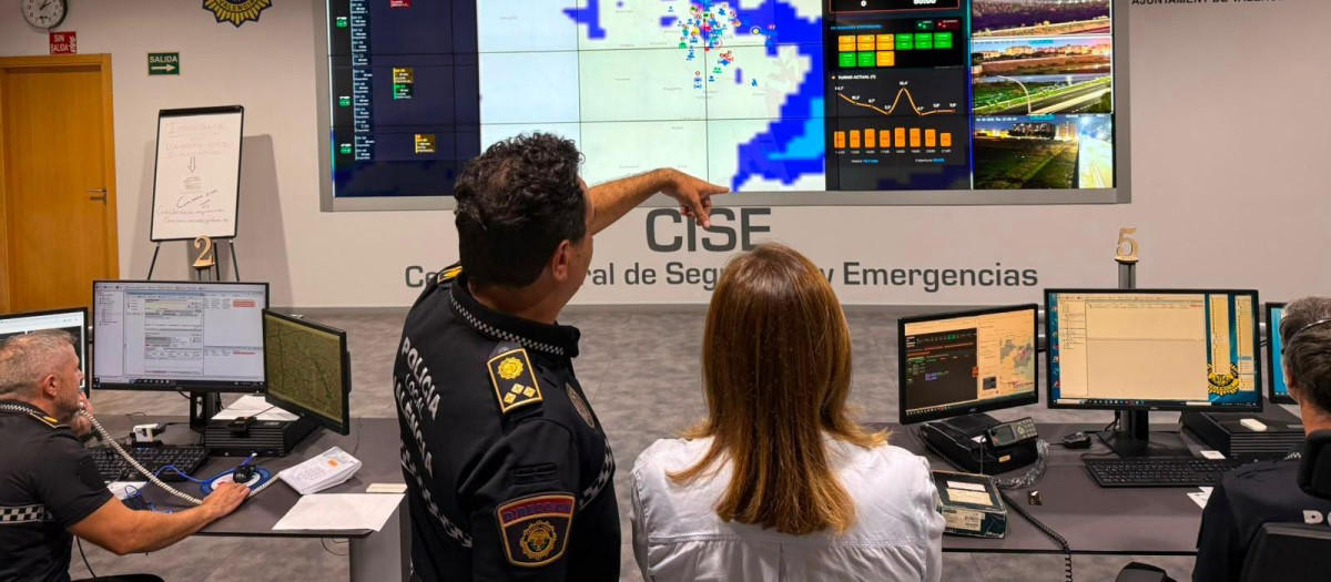 Imagen de la sala de control de la Policía Local de Valencia