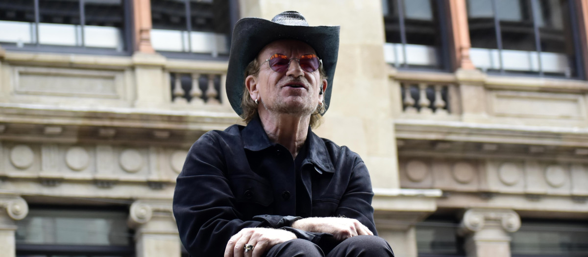 Bono en México durante el rodaje del videoclip de 'Street of Dreams'