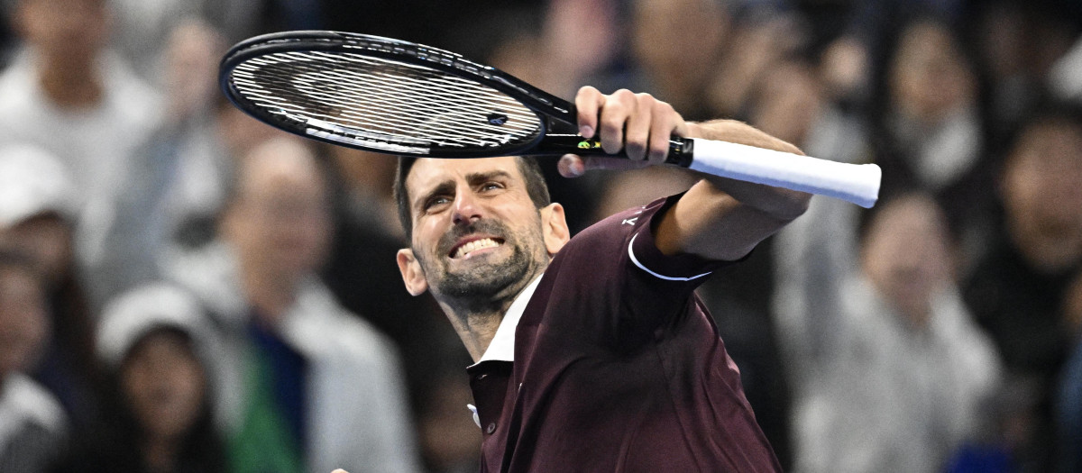 Novak Djokovic celebra la victoria ante Bu Yunchaokete