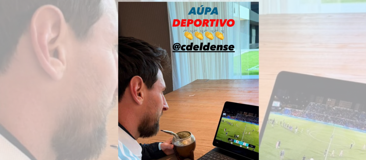 Imagen de Messi siguiendo al Eldense en historias de Instagram