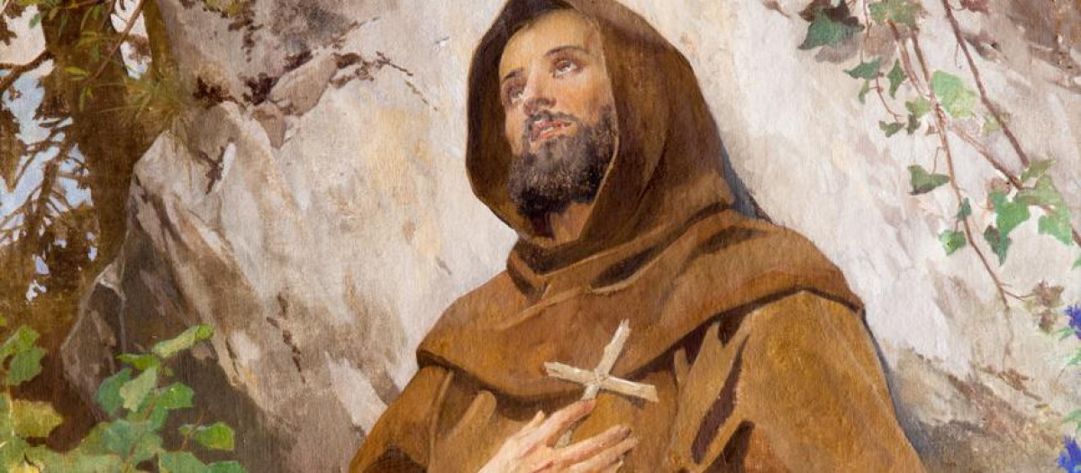 Un retrato de San Francisco ubicado en el vestíbulo de la iglesia Schottenkirche de Viena