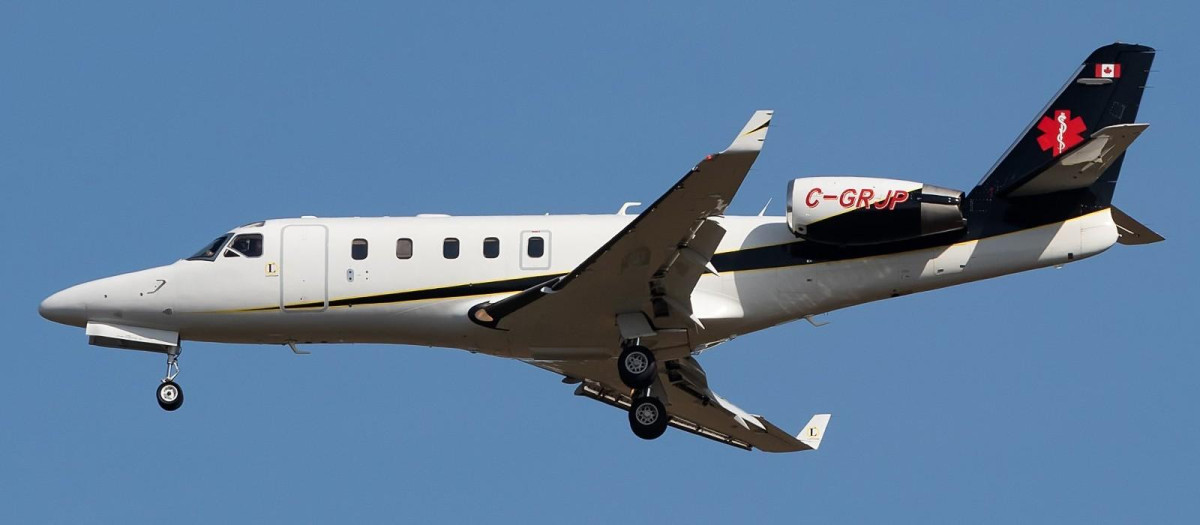 Avión medicalizado de la compañía canadiense Latitude Air Ambulance
