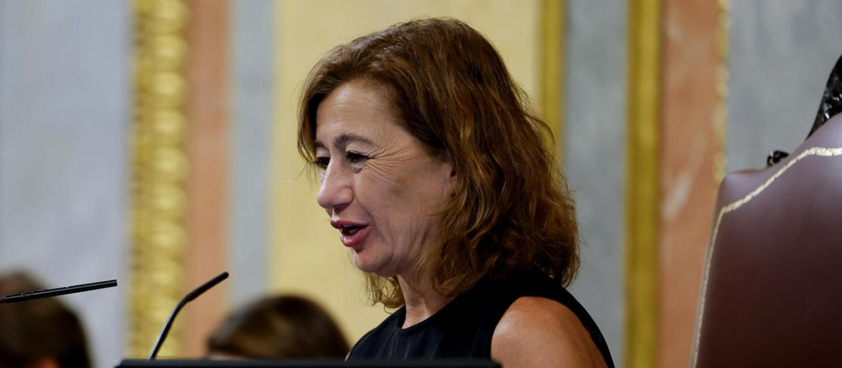 La presidenta del Congreso, Francina Armengol, en el Congreso de los Diputados, en Madrid