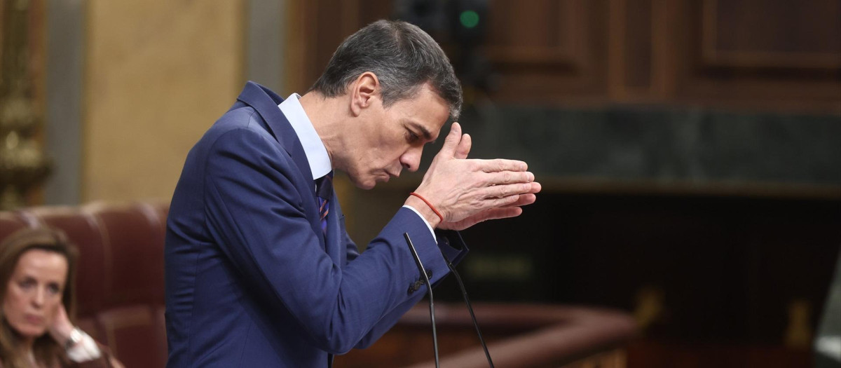 Imagen de archivo del presidente del Gobierno, Pedro Sánchez, en el Congreso de los Diputados