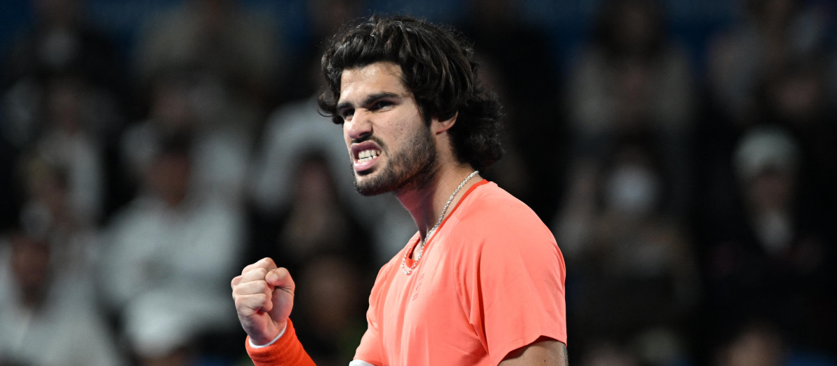 Carlos Alcaraz, en la final del ATP 500 de Tokio