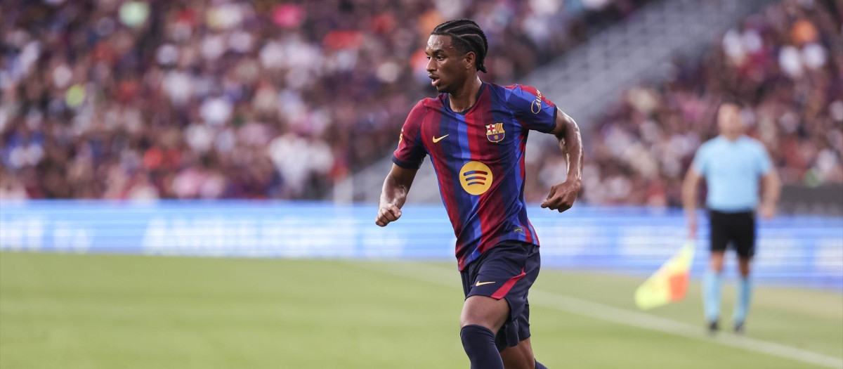 Alejandro Balde, en un partido de esta temporada con el FC Barcelona